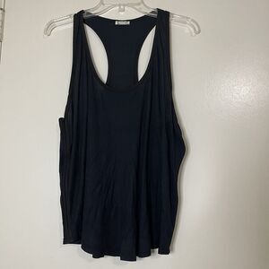 Free People intimately Navy ribbed black trim scoop neck soft tank top large